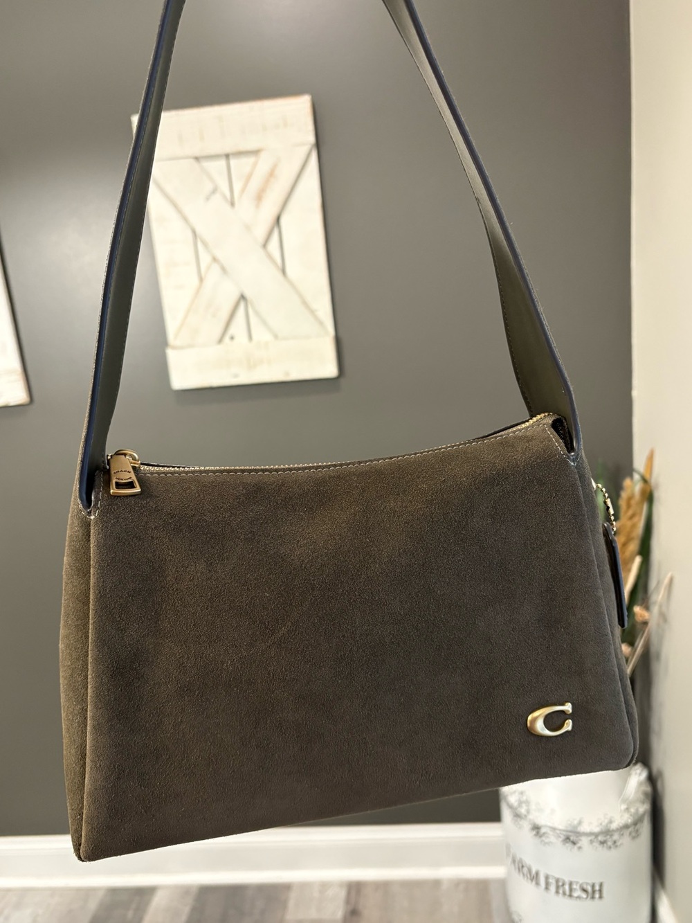 Coach Lola Bag in Olive Suede – New with Tags - Picture 4 of 12